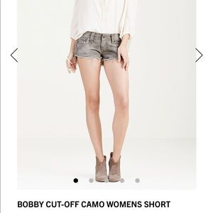 True Religion Bobby cut off shorts in camo